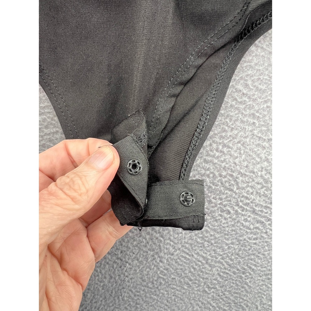 Windsor Bodysuit Womens S Black Rhinestone Embellished Mesh Long Sleeve - Picture 2 of 10